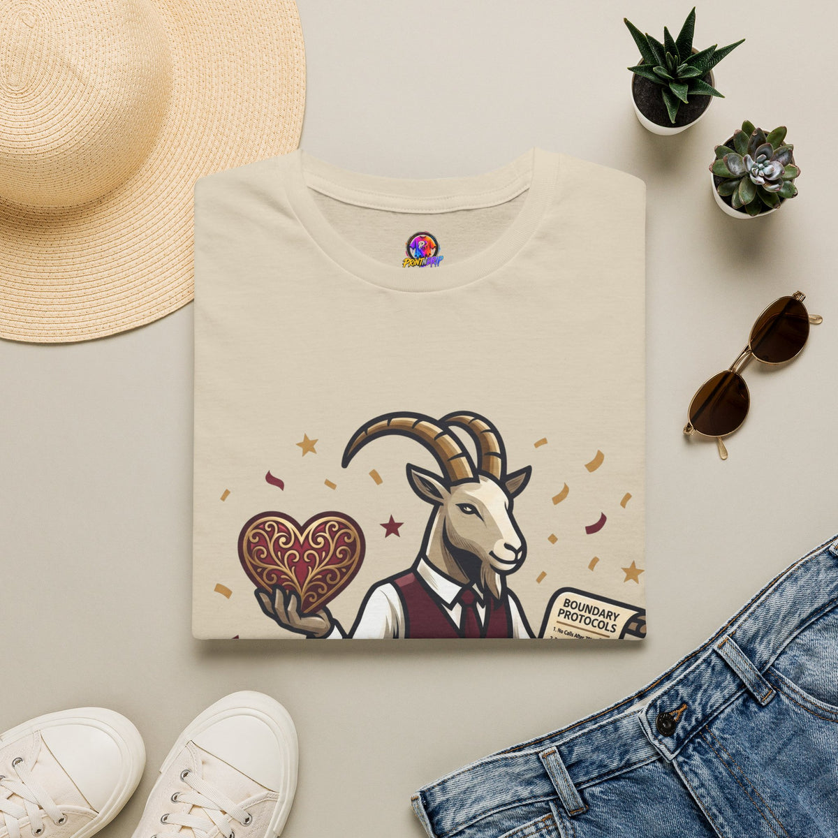 Capricorn T-Shirt — "Setting Boundaries is My Love Language" Zodiac Goat Tee