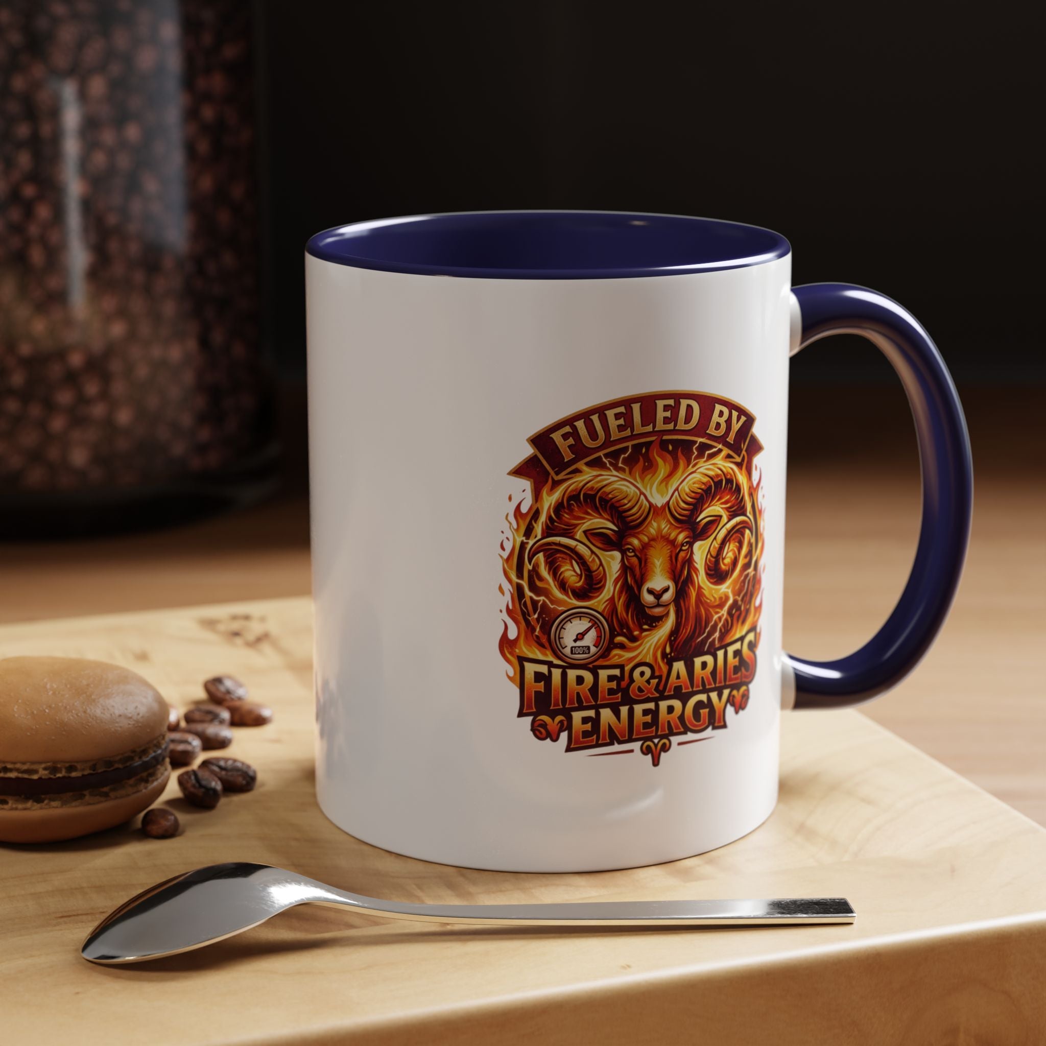 Fueled by Fire & Aries Energy Mug – Zodiac Ram Coffee Cup