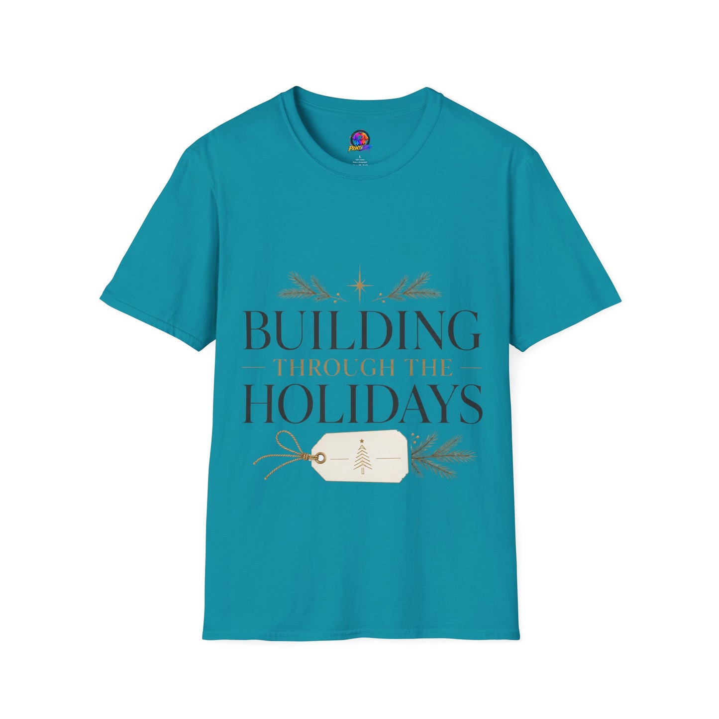 Holiday T-Shirt — "Building Through the Holidays" Christmas Graphic Tee