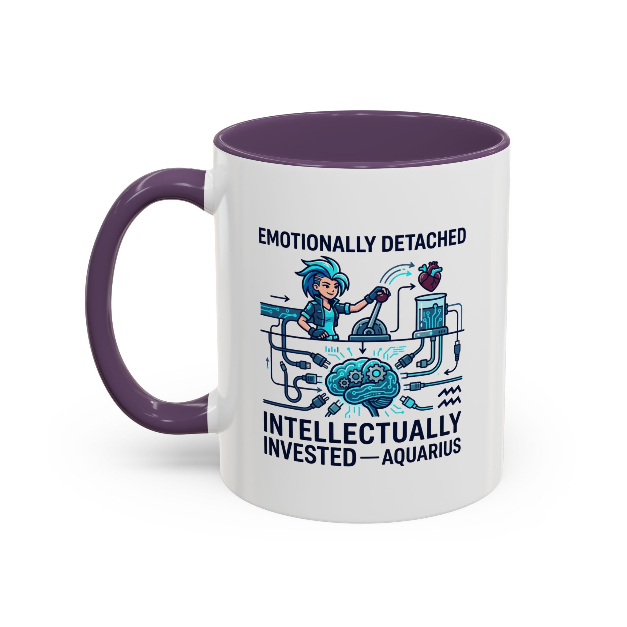 Aquarius Coffee Mug - "Emotionally Detached, Intellectually Invested" Accent Mug 11oz