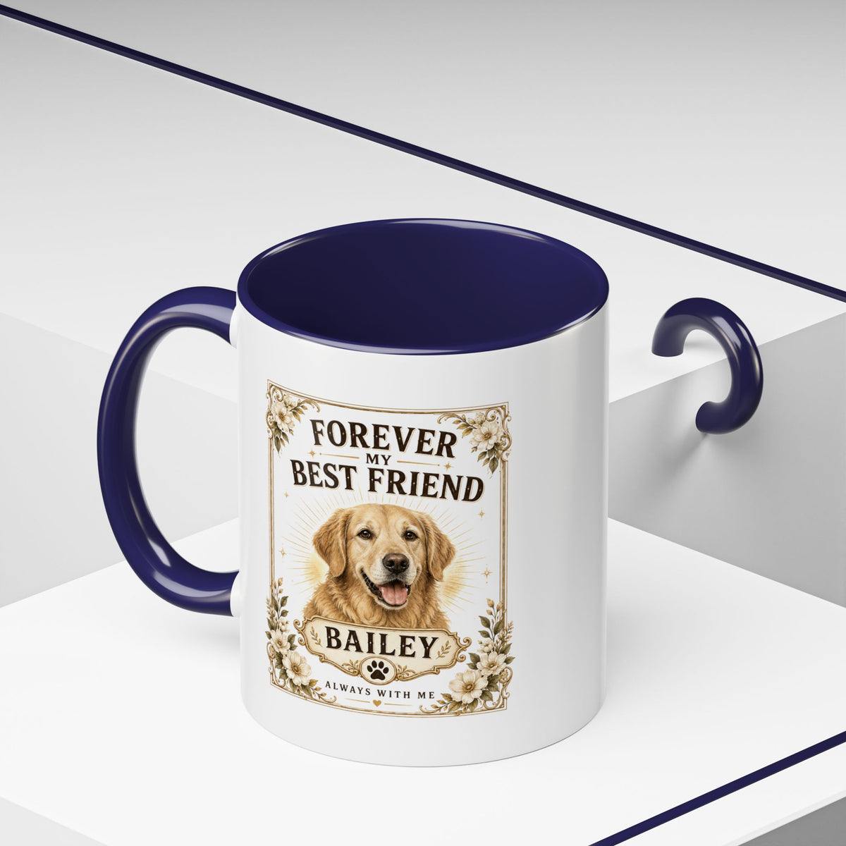 Milo Bailey Dog Dad Mom Forever My Best Friend Dog Mug — Personalized Golden Retriever Coffee Cup
