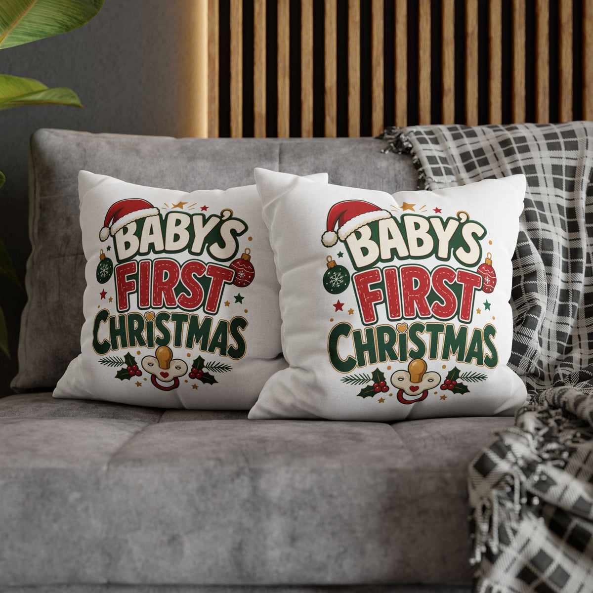 Baby's First Christmas Pillowcase — Festive Holiday Nursery Decor