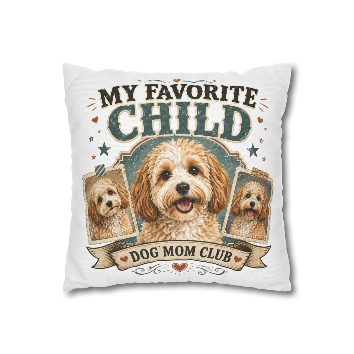 My Favorite Child Dog Mom Club Pillowcase Milo Bailey Dog Dad Mom - Cute Doodle Pet Throw Pillow Cover