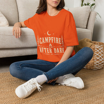 Campfire After Dark T-Shirt — Moonlit Camping Graphic Tee