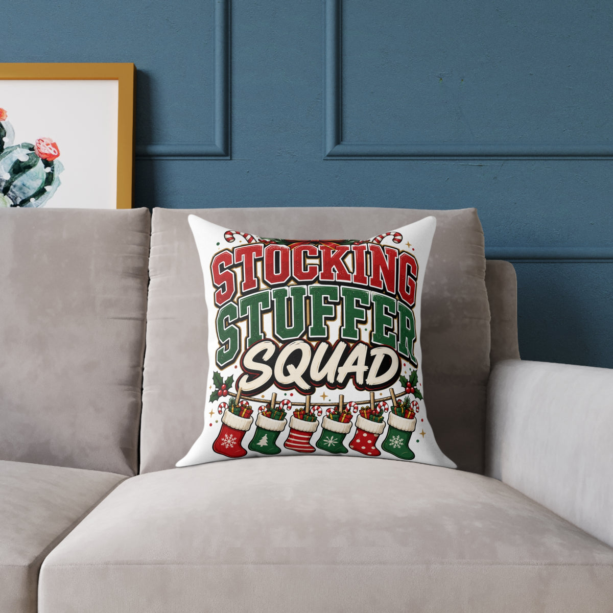 Stocking Stuffer Squad Christmas Pillow