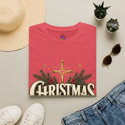Christmas Blessed T-Shirt — Faith-Based Holiday Tee with Cross & Pine Design