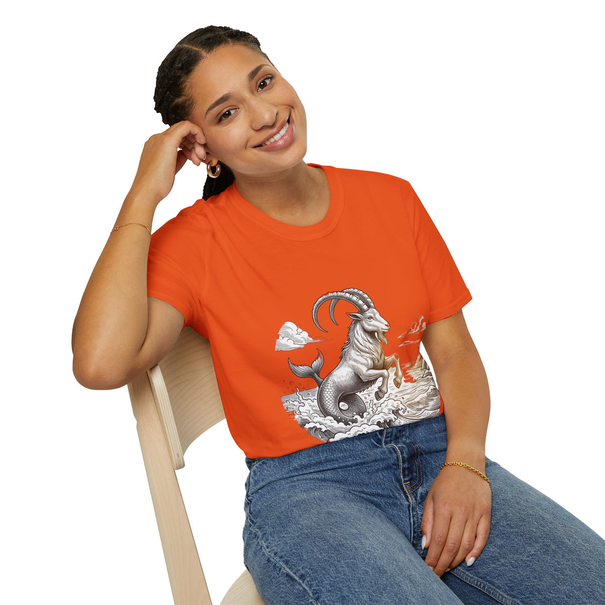 Capricorn Goat-Mermaid T-Shirt — Mythical Sea Goat Zodiac Tee