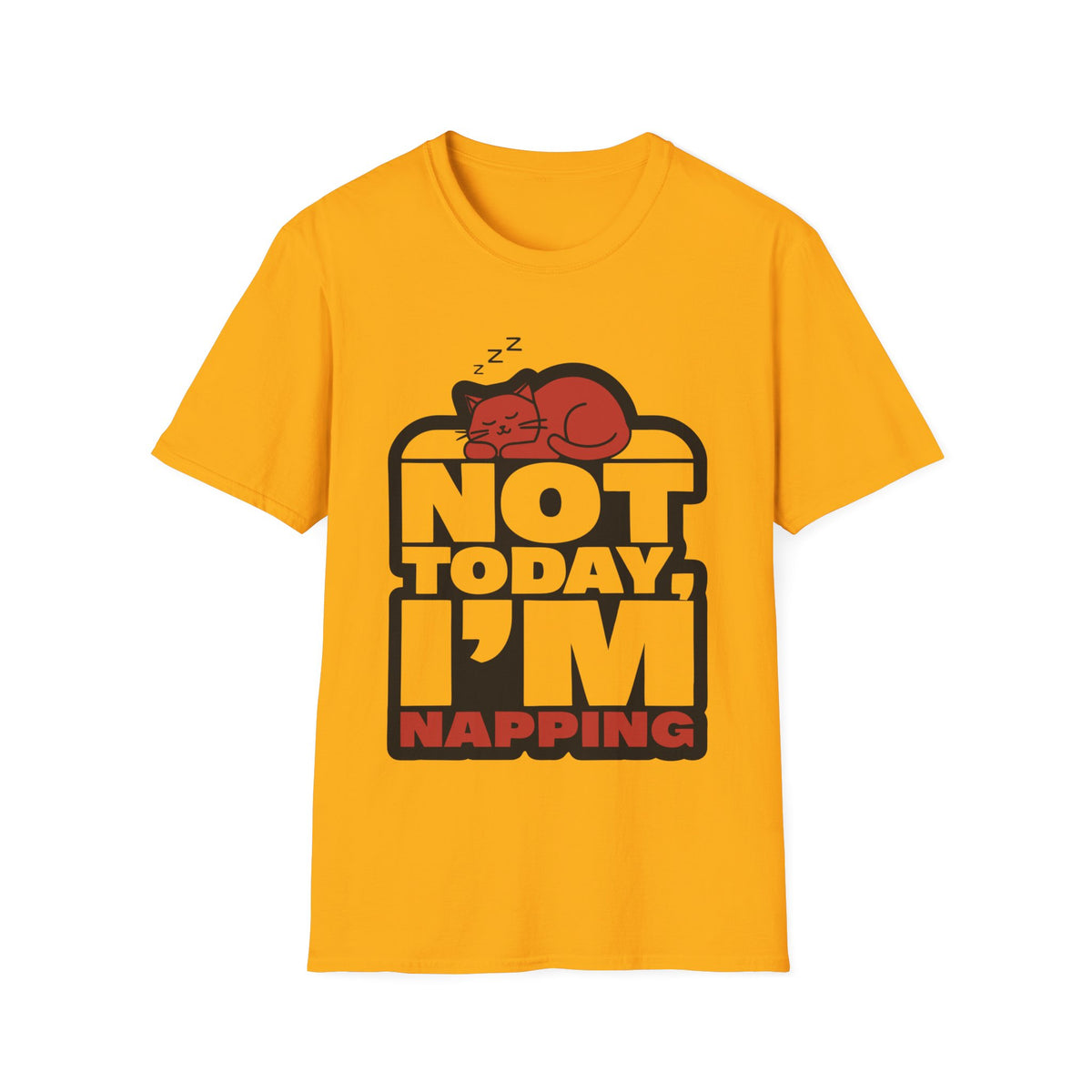 Not Today I'm Napping Orange Cat Tee - Funny Lazy Kitten Bubble Graphic T-Shirt - Trending Now - September 2026