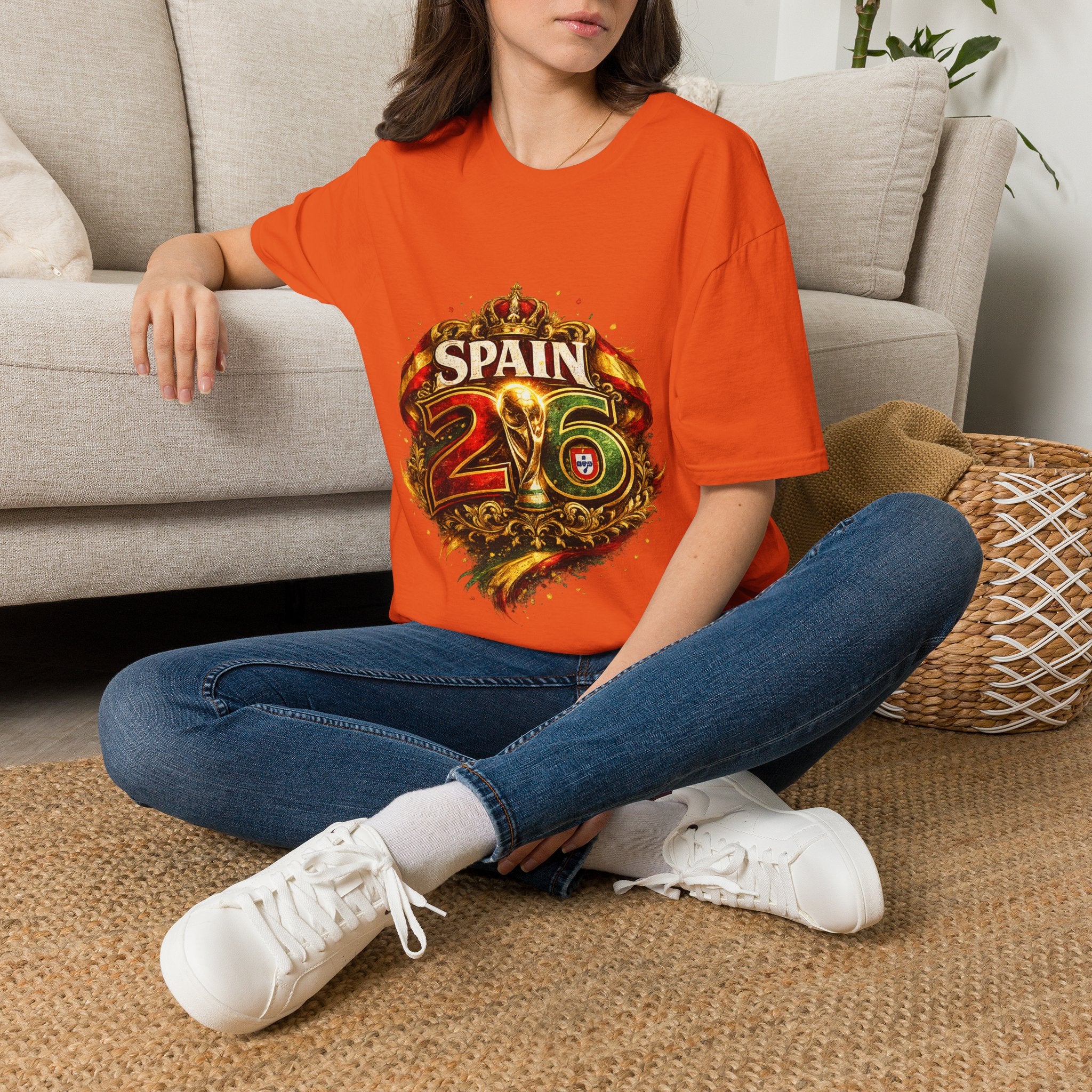 Spain 26 Graphic T-Shirt — Vintage Crowned Soccer Fan Tee