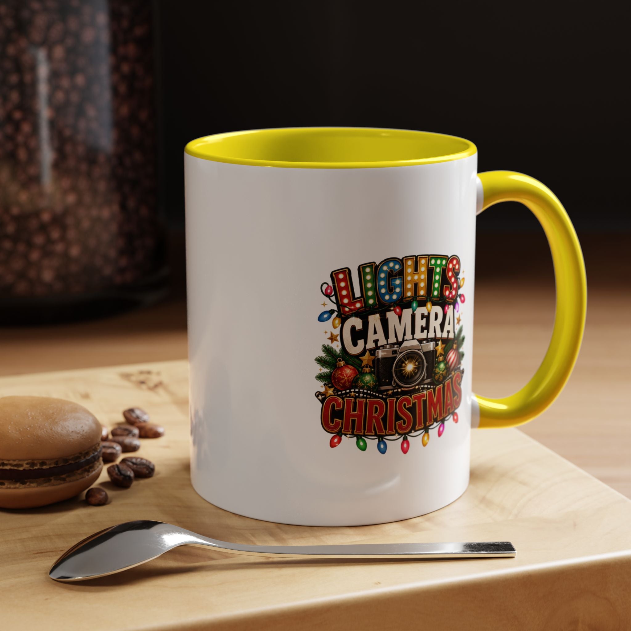 Accent Coffee Mug Lights Camera Christmas
