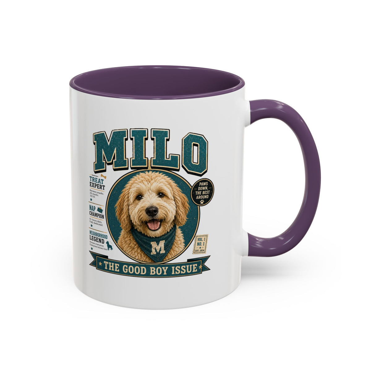 Milo Bailey Dog Dad Mom Milo Dog Coffee Mug — 'The Good Boy Issue' Accent