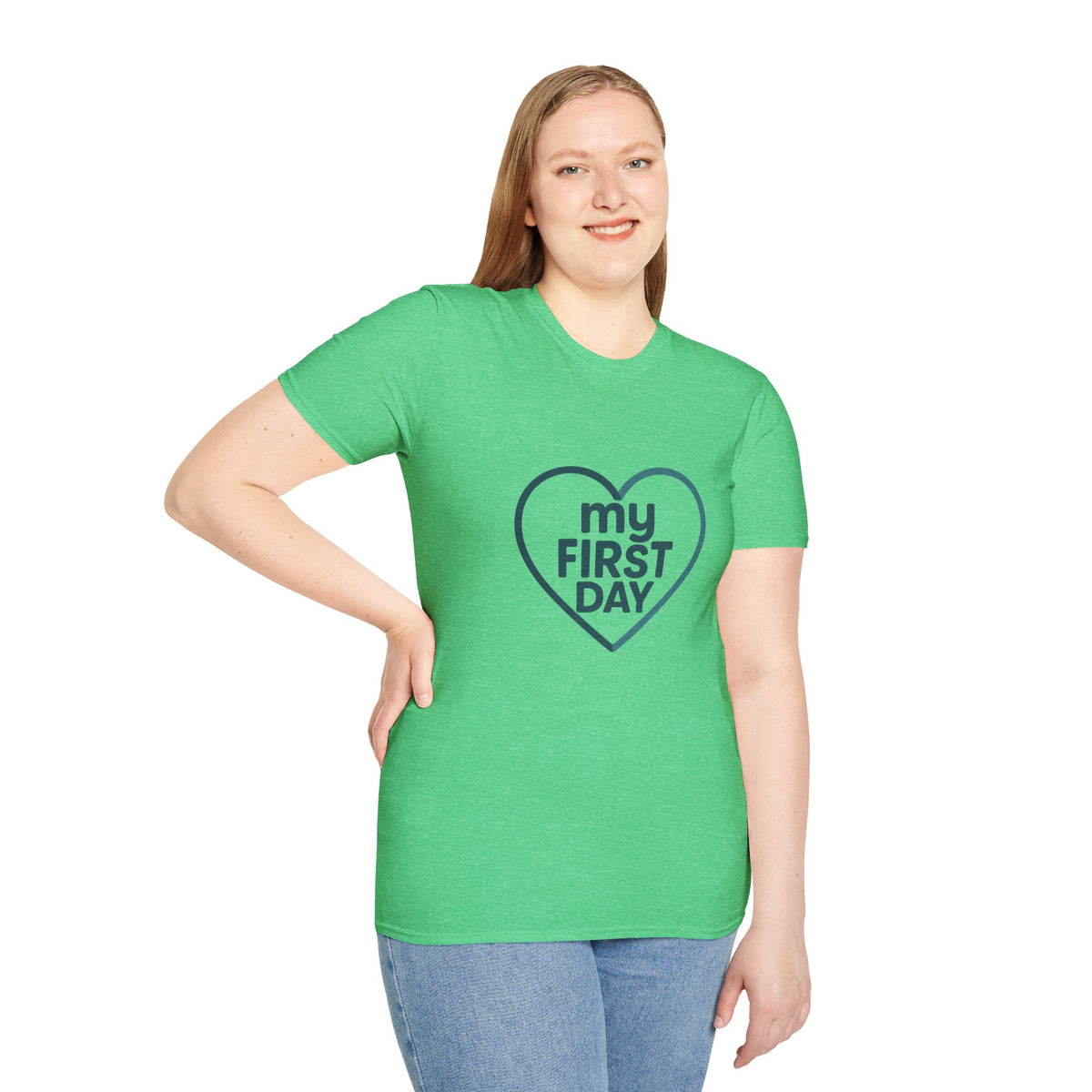 T-Shirt — Minimal Heart 'my first day' Graphic Tee, New Mom Gift - Trending Now - August 2026