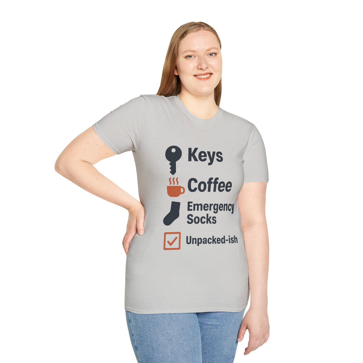 Keys, Coffee, Phone, Wallet Checklist T-Shirt — Minimal Daily Essentials Graphic Tee - Trending Now - August 2026