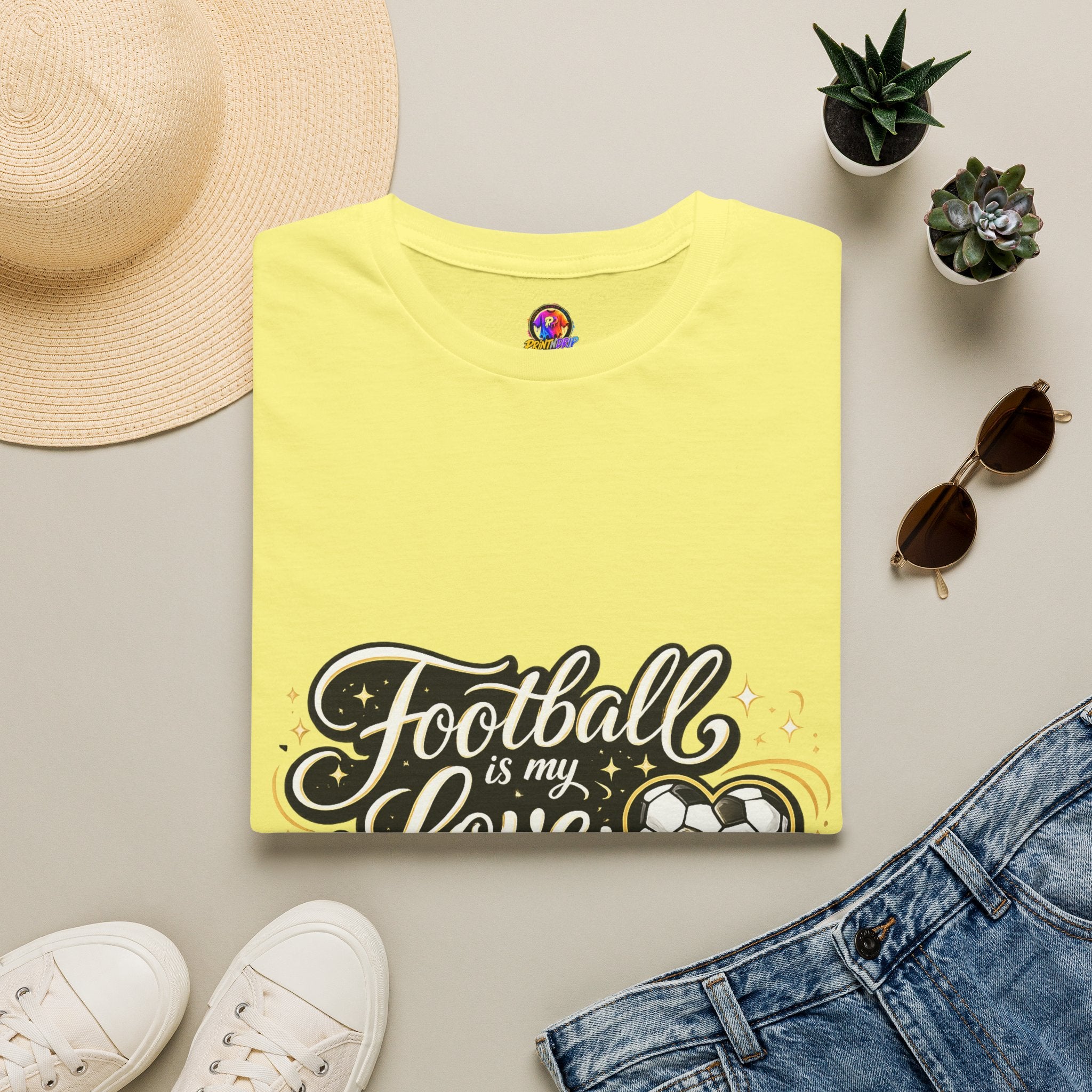 Women's/Unisex Soccer Fan Shirt Football Is My Love Language Tee —