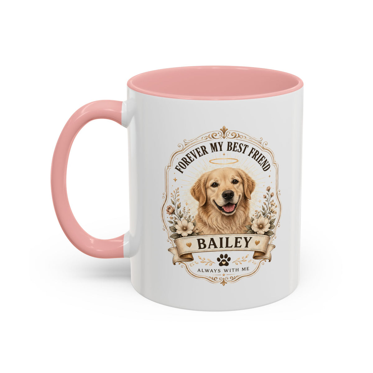 Milo Bailey Dog Dad Mom Dog Memorial Coffee Mug — "Forever My Best Friend" Personalized Golden Retriever