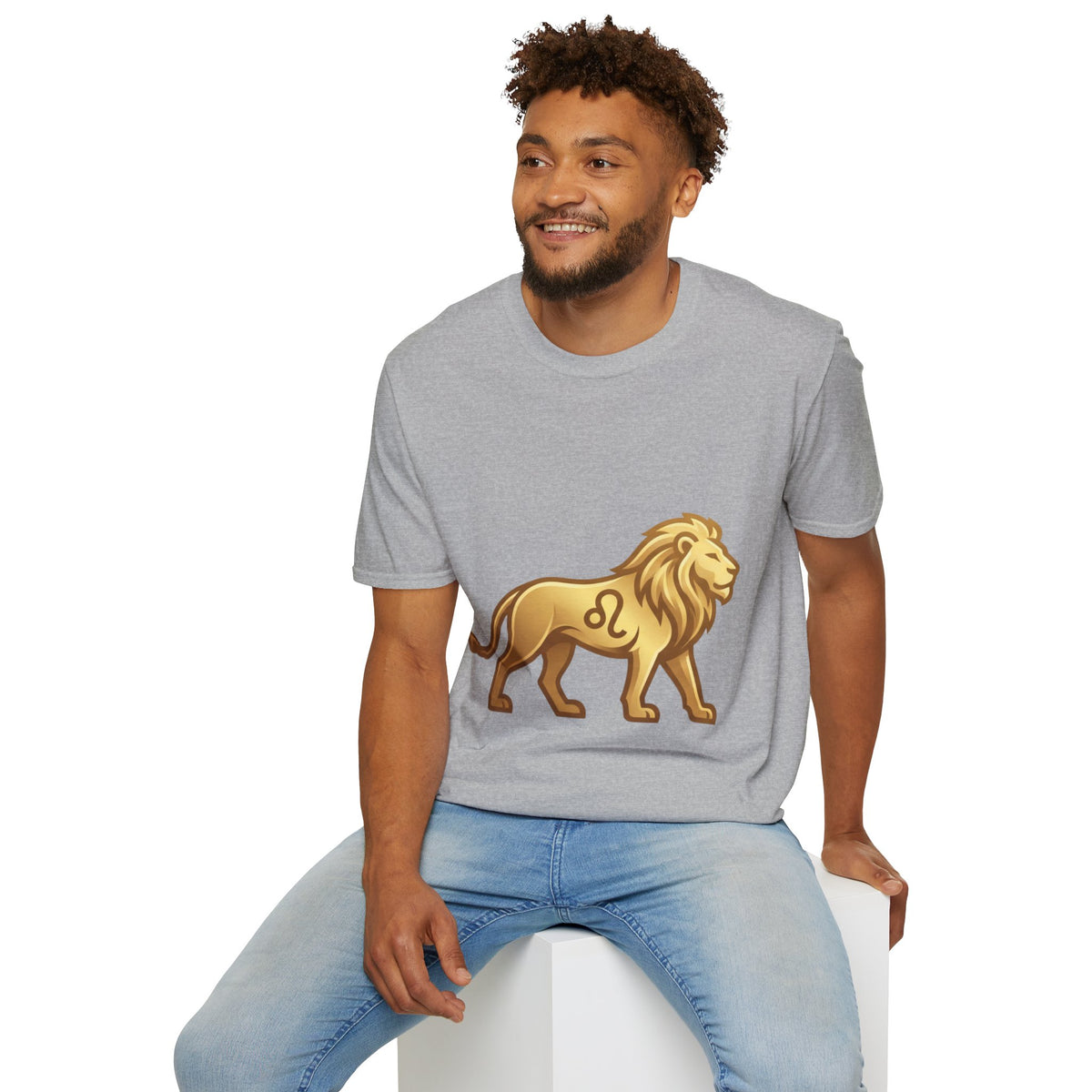 Leo Zodiac Lion T-Shirt — Gold Astrology Tee for Leo Birthdays & Zodiac Fans