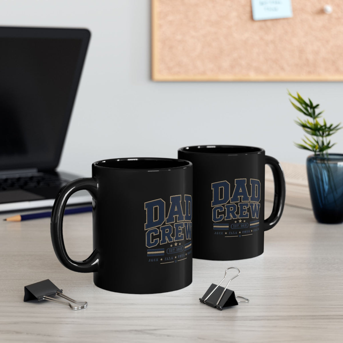 Milo Bailey Dog Dad Mom Dad Crew Black Mug – Proud Father Coffee Cup