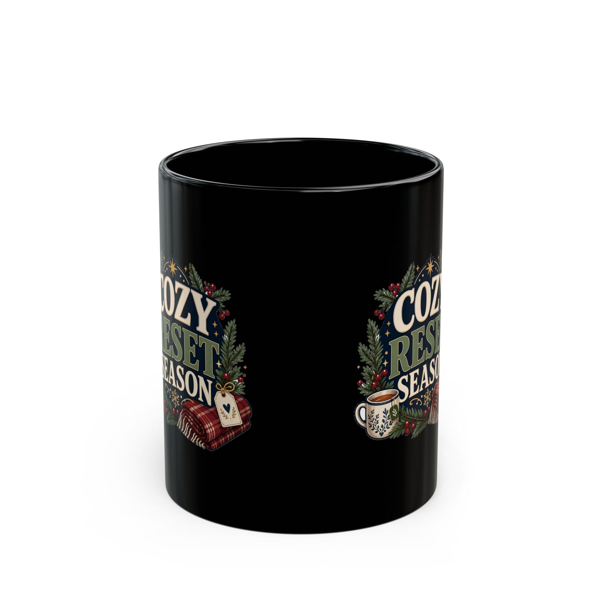 Modern Day Christmas Cozy Reset Season Mug — Holiday Hot Cocoa & Relaxation Coffee Cup