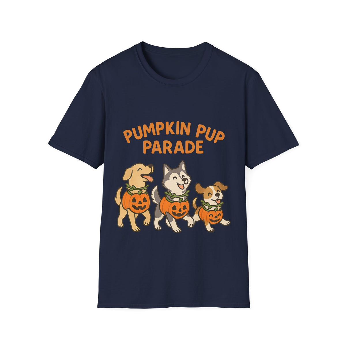 Pumpkin Pup Parade Graphic Tee, Cute Halloween Dogs Fall Season T-Shirt - Trending Now - September 2026