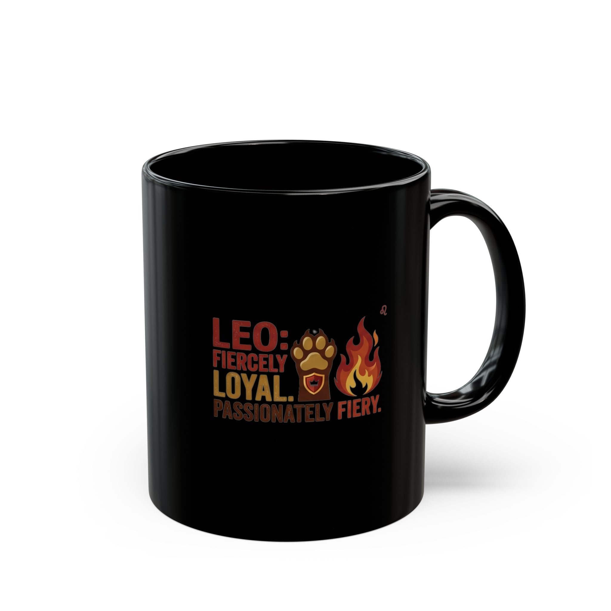 Leo Zodiac Mug — Fiercely Loyal & Passionately Fiery Black Coffee Cup