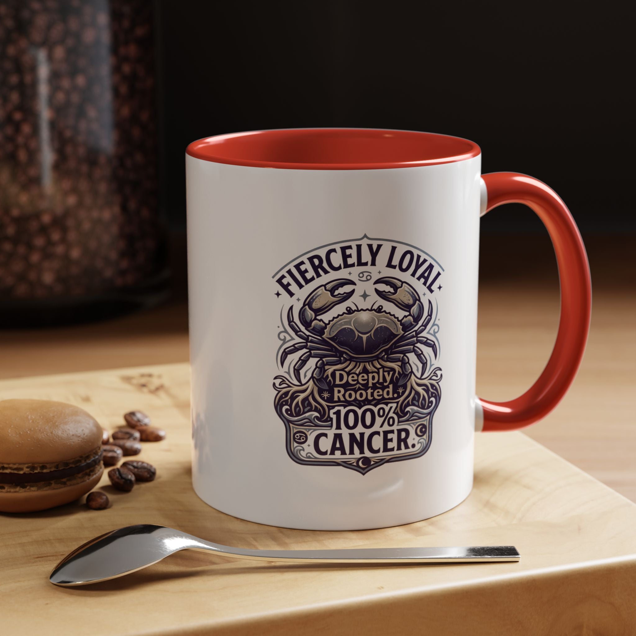 Cancer Zodiac Coffee Mug – "Fiercely Loyal, Deeply Rooted" Accent Mug