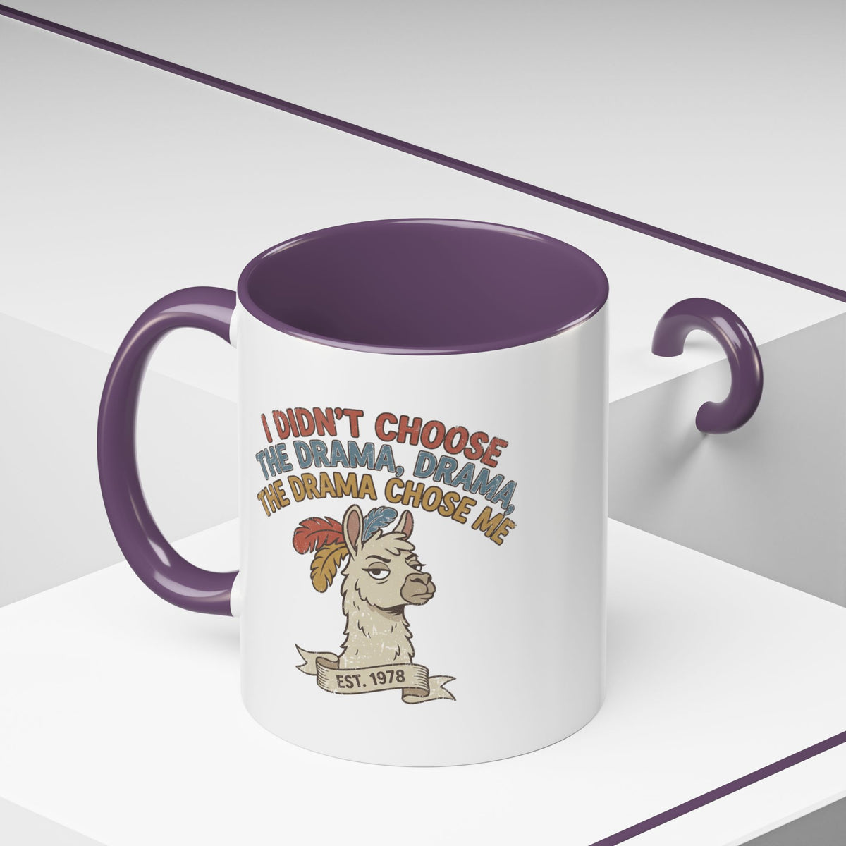 Funny And Witty "The Drama Chose Me" Accent Coffee Mug (11, 15oz)