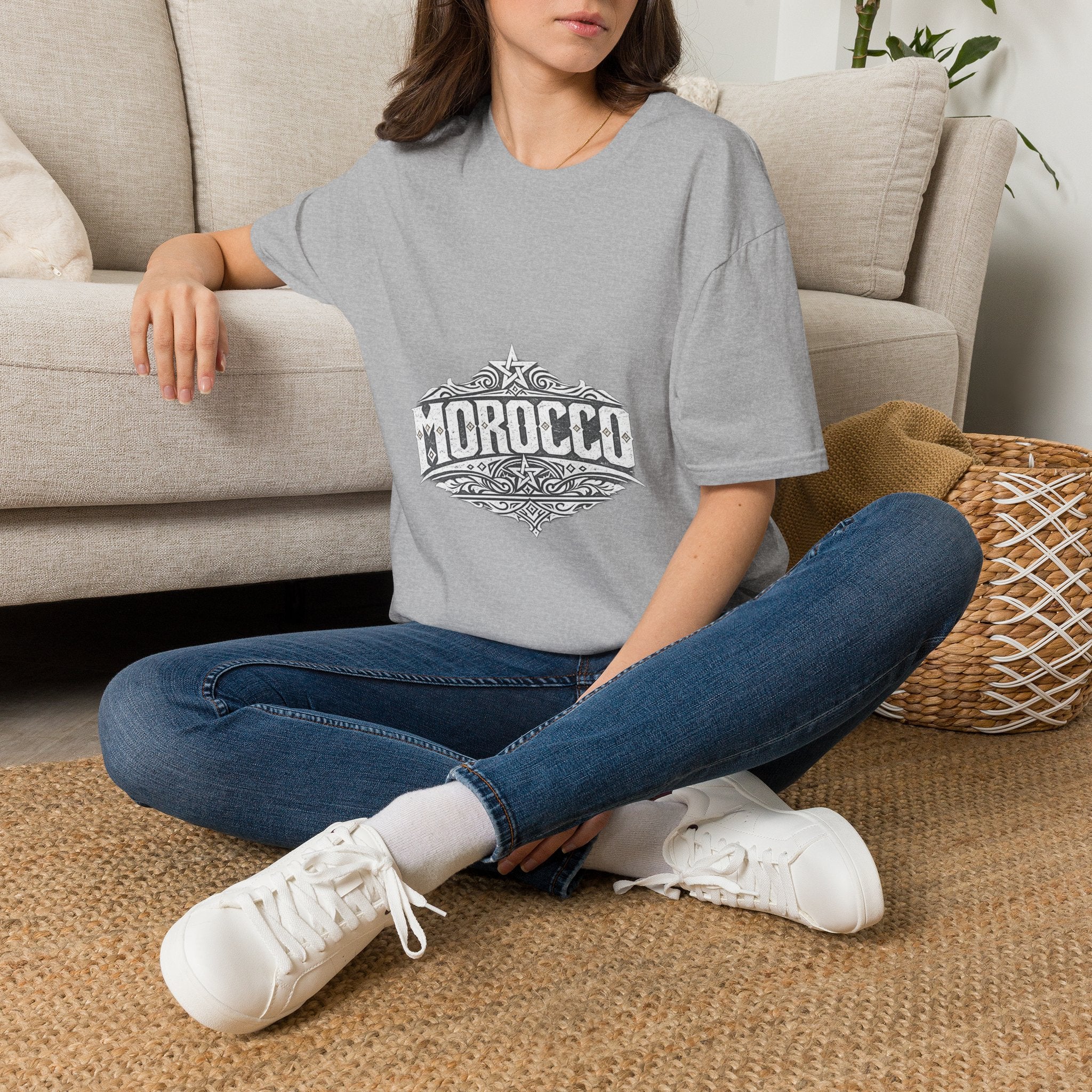 Morocco Vintage Graphic T-Shirt — Travel Tee with Ornamental Crest