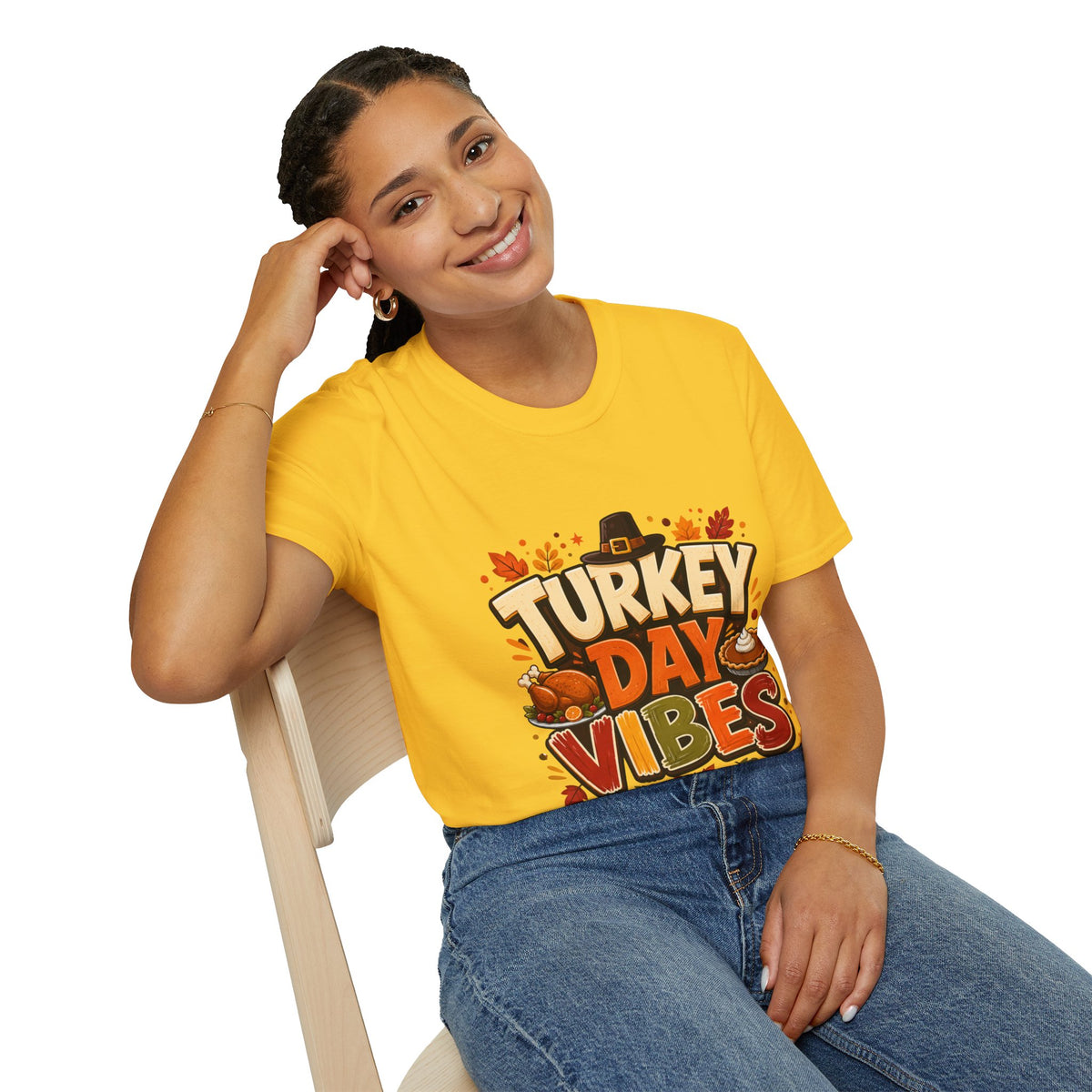 Thanksgiving T-Shirt Turkey Day Vibes T-Shirt
