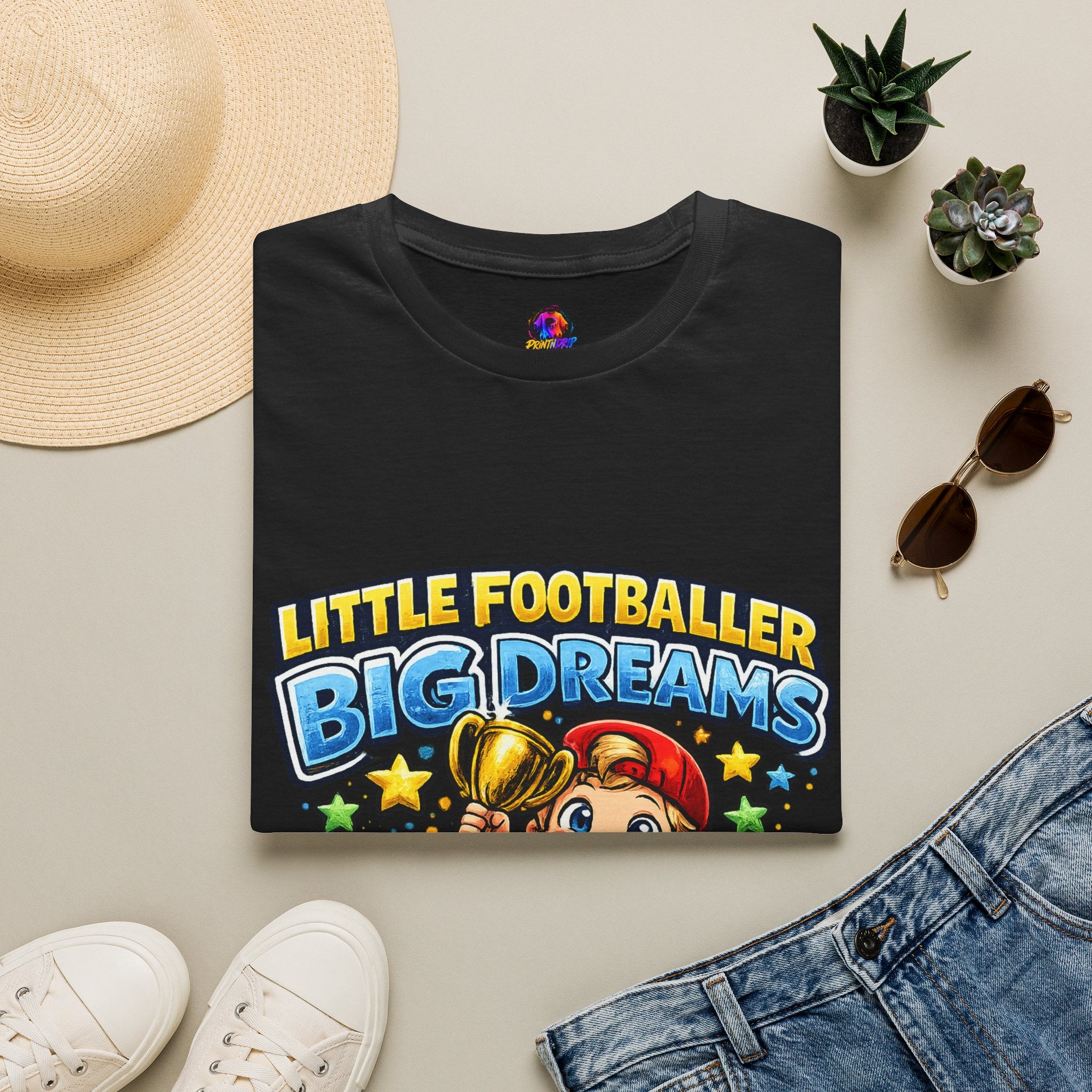 Kids Football T‑Shirt — "Little Footballer Big Dreams" Graphic Tee
