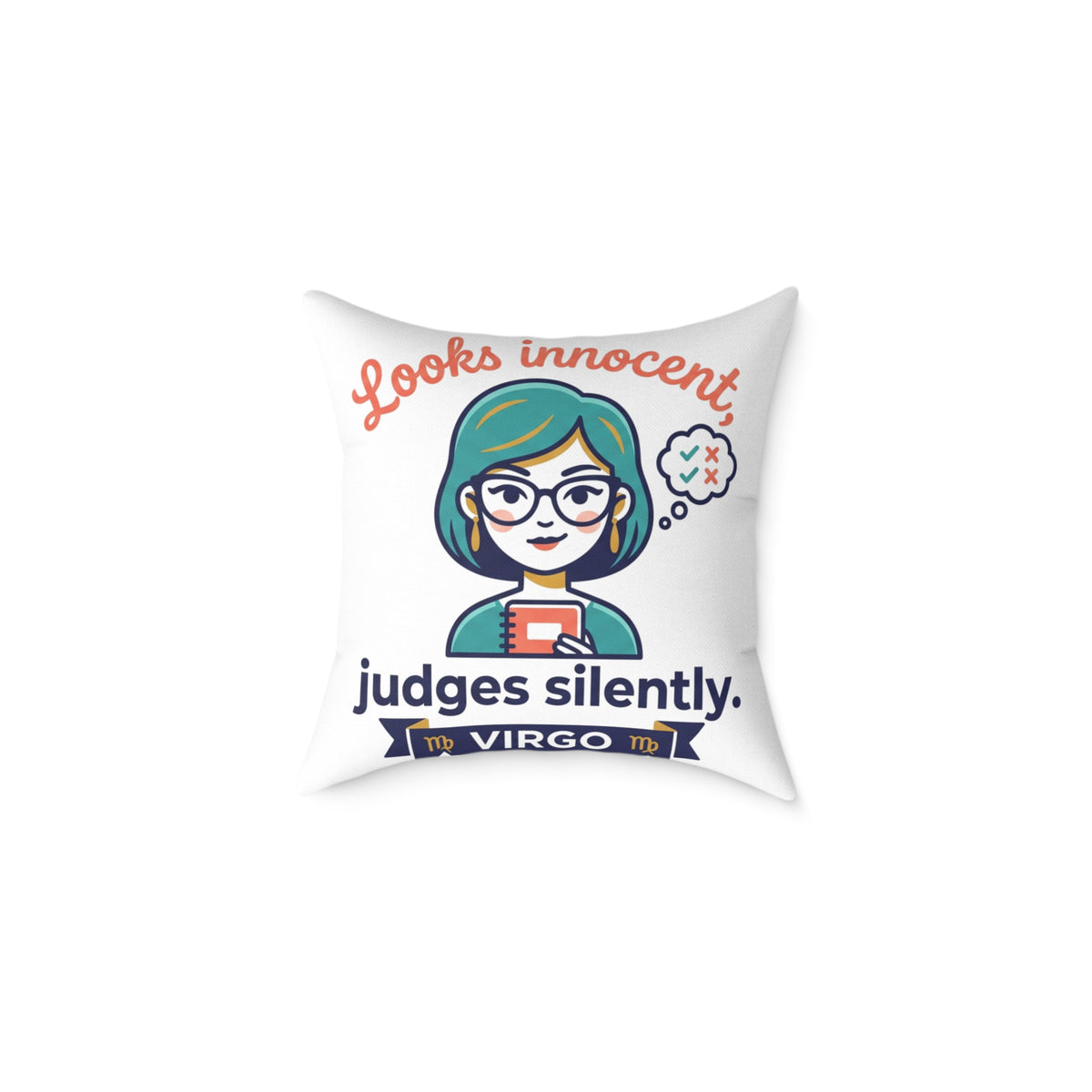 Virgo Zodiac Looks Innocent Judges Silently Square Poly Canvas Pillow