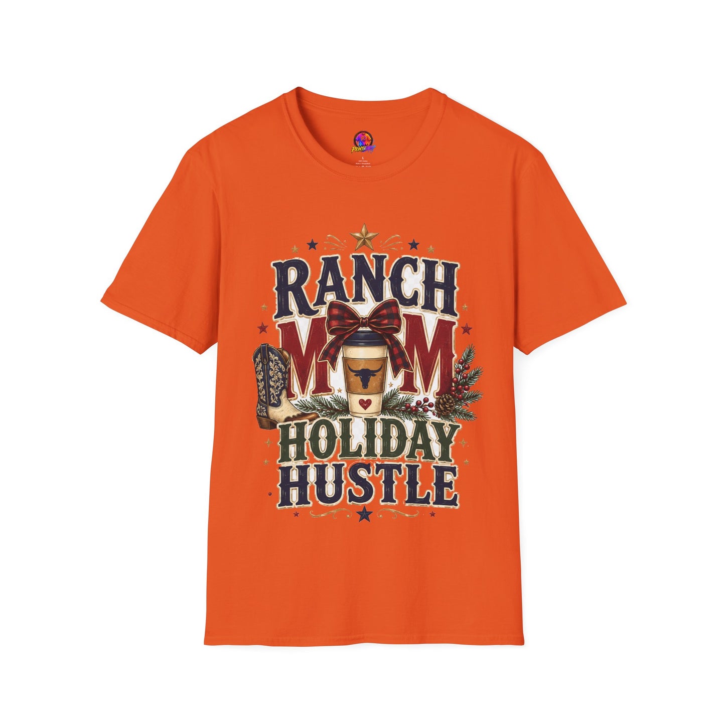Ranch Mom Holiday Hustle T-Shirt — Festive Western Mom Tee