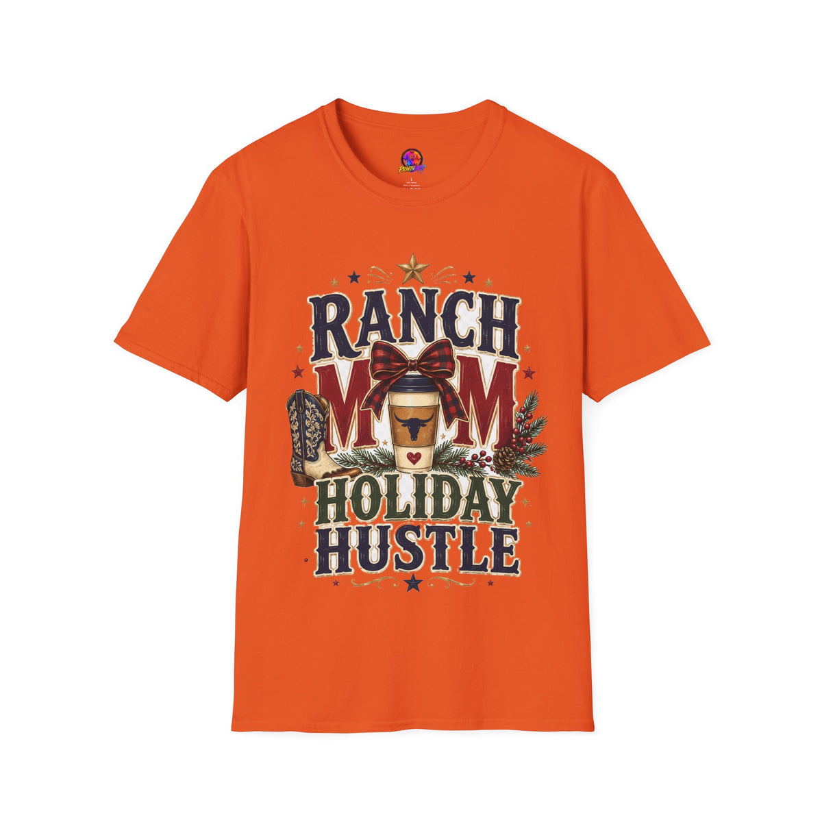 Ranch Mom Holiday Hustle T-Shirt — Festive Western Mom Tee