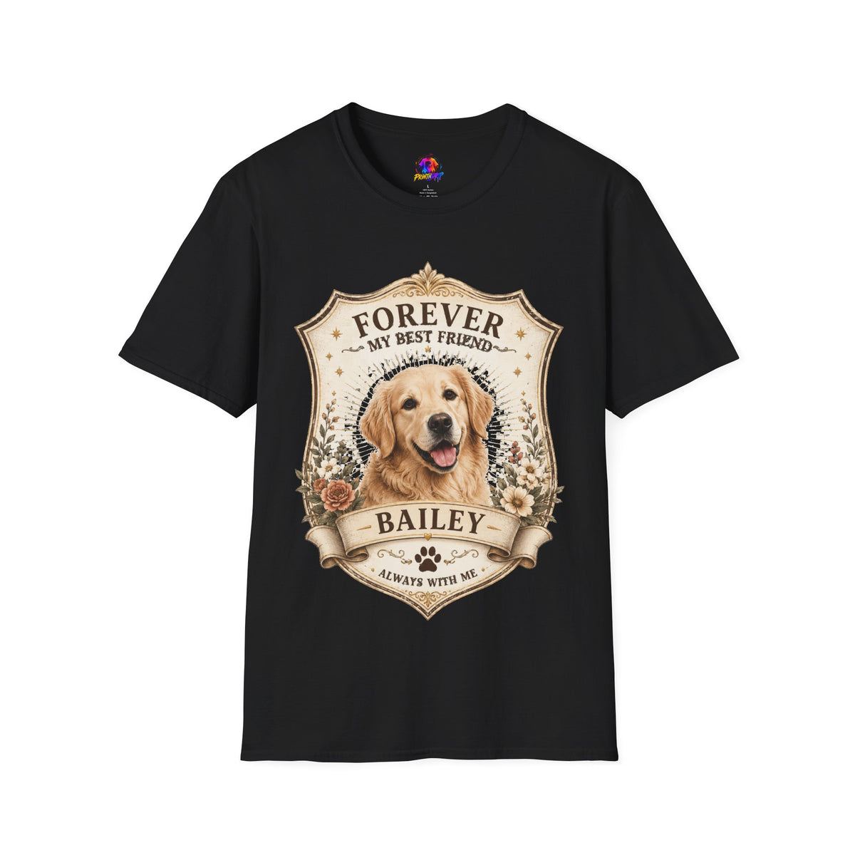 Dog Memorial T-Shirt — "Forever My Best Friend" Personalized Golden Retriever Tribute
