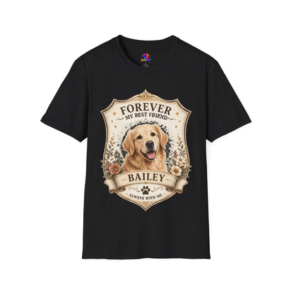 Dog Memorial T-Shirt — "Forever My Best Friend" Personalized Golden Retriever Tribute