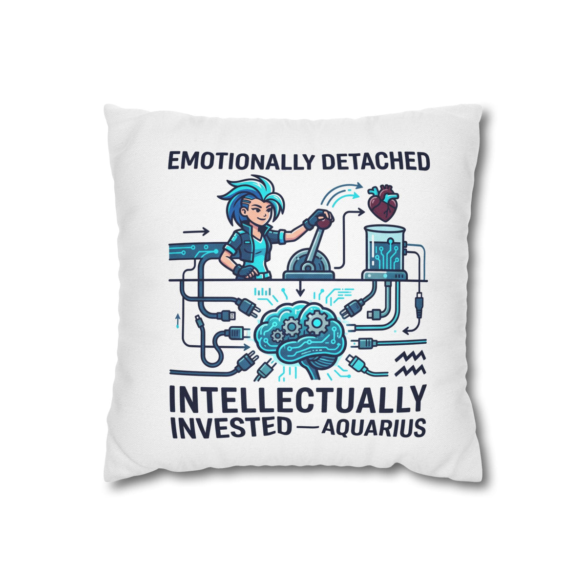 Aquarius Zodiac Spun Polyester Square Pillowcase