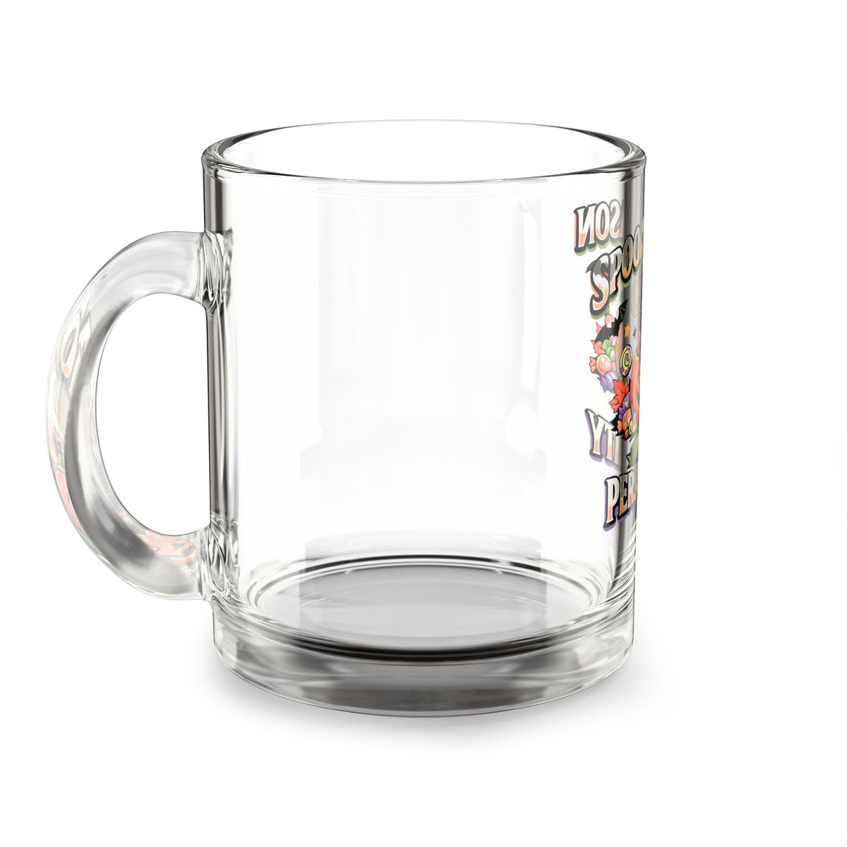Halloween Glass Mug 10 oz  Spooky Season Is My Personality Glass Mug — 10oz Halloween Cat Pumpkin Coffee Cup