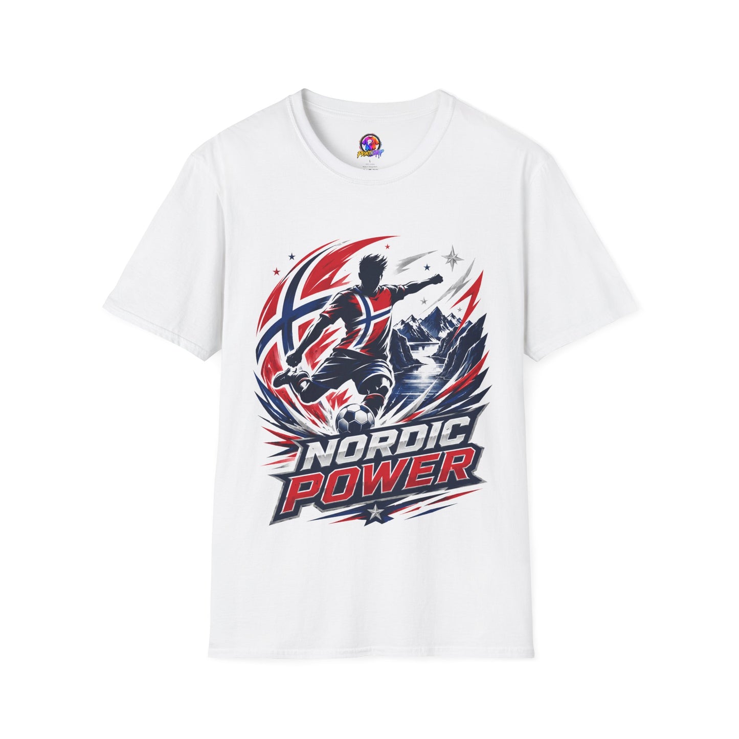 Norway Nordic Power T-Shirt — Viking Flag Silhouette Graphic Tee