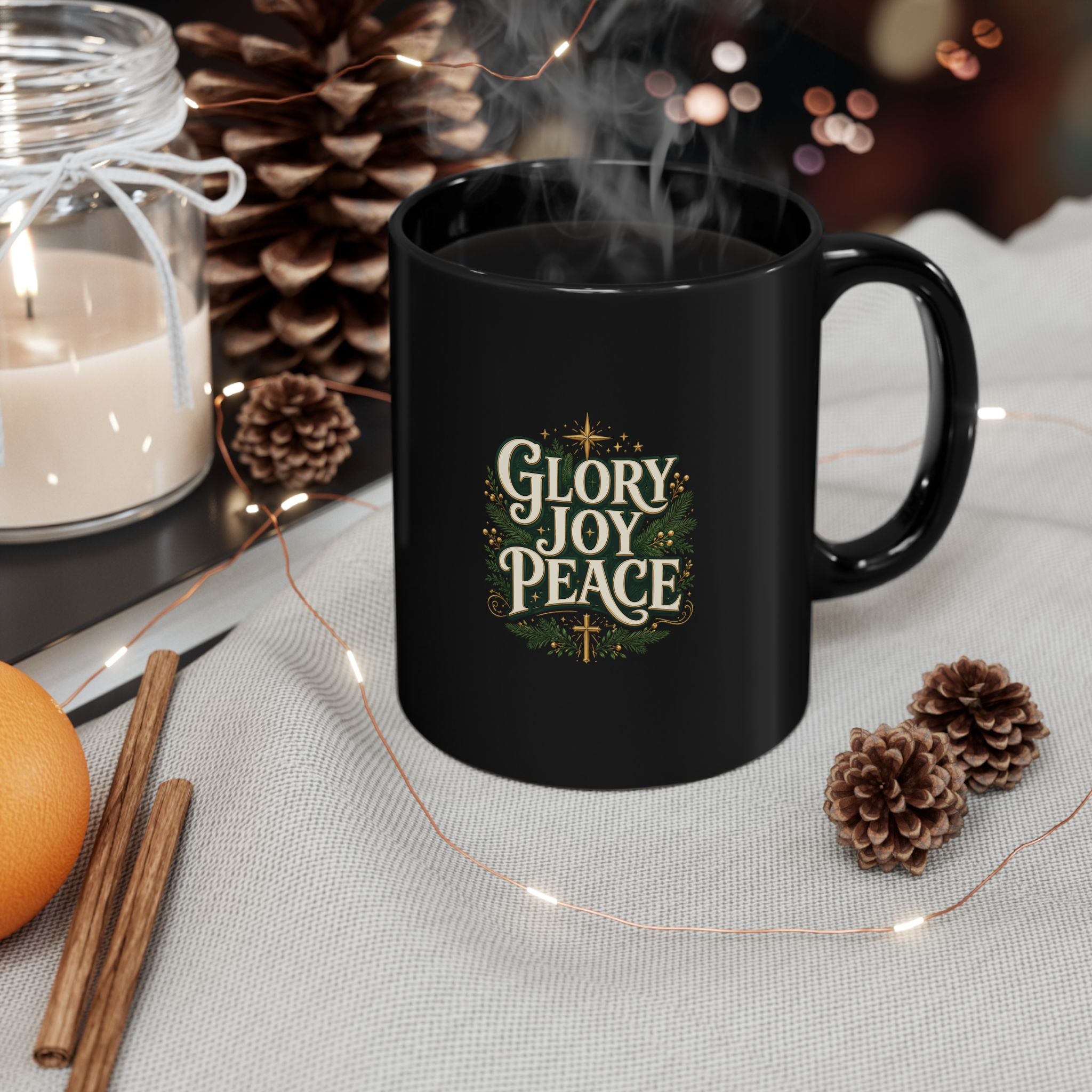 Glory Joy Peace Christmas Mug – Holiday Faith Coffee Cup