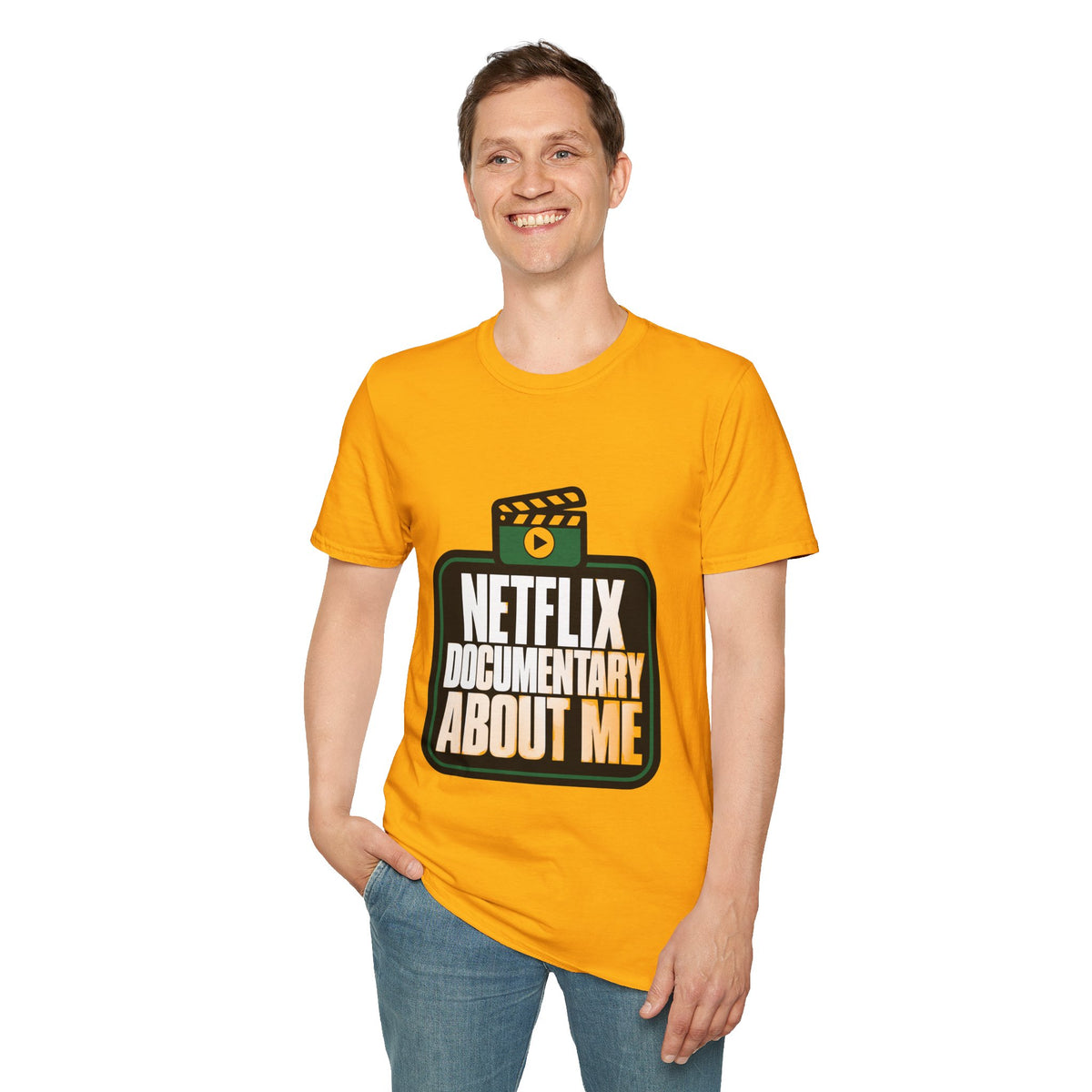 Netflix Documentary About Me Green Block Badge T-Shirt - Funny Sarcastic Pop Culture Tee - Trending Now - September 2026