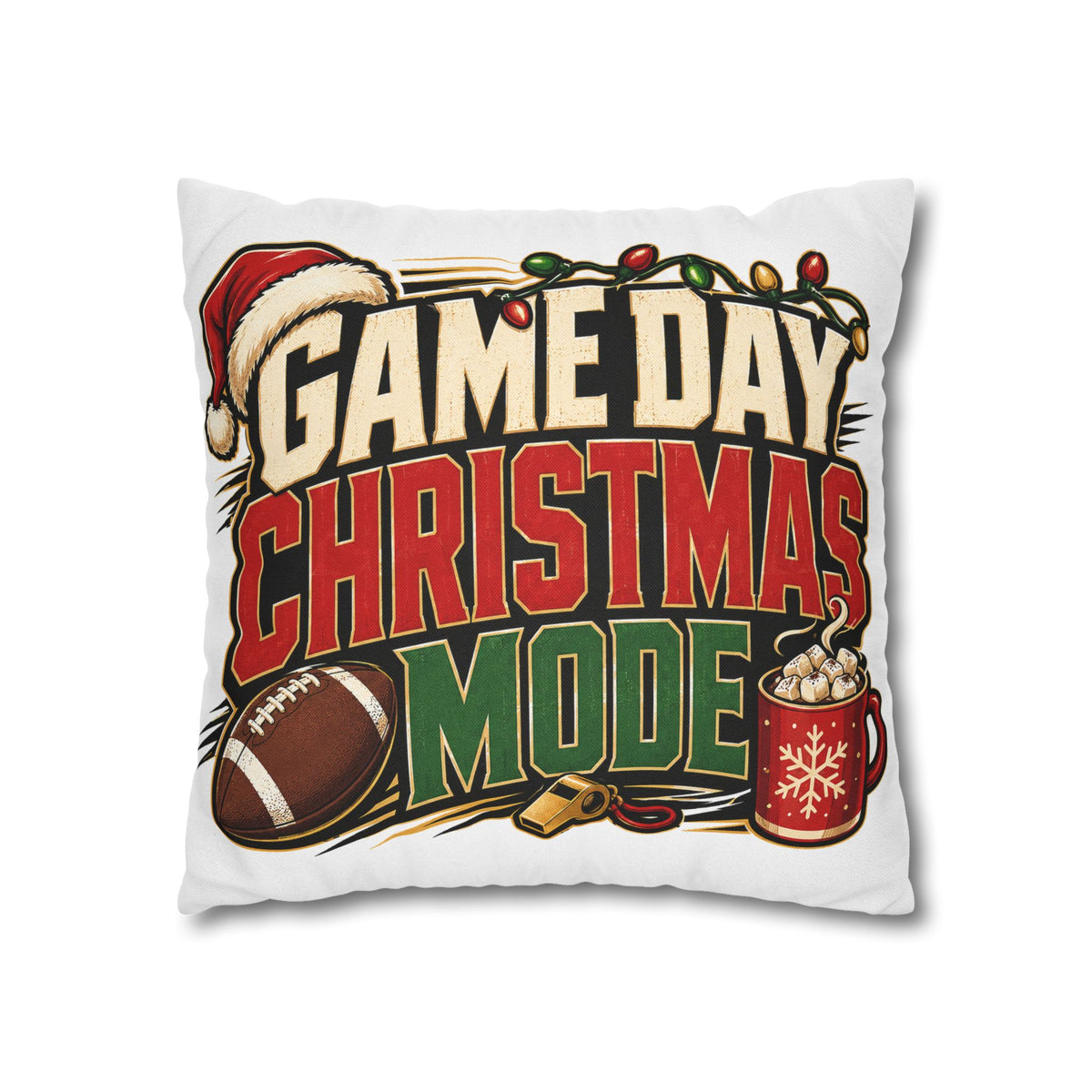 Game Day Christmas Mode Pillowcase Modern Day Christmas