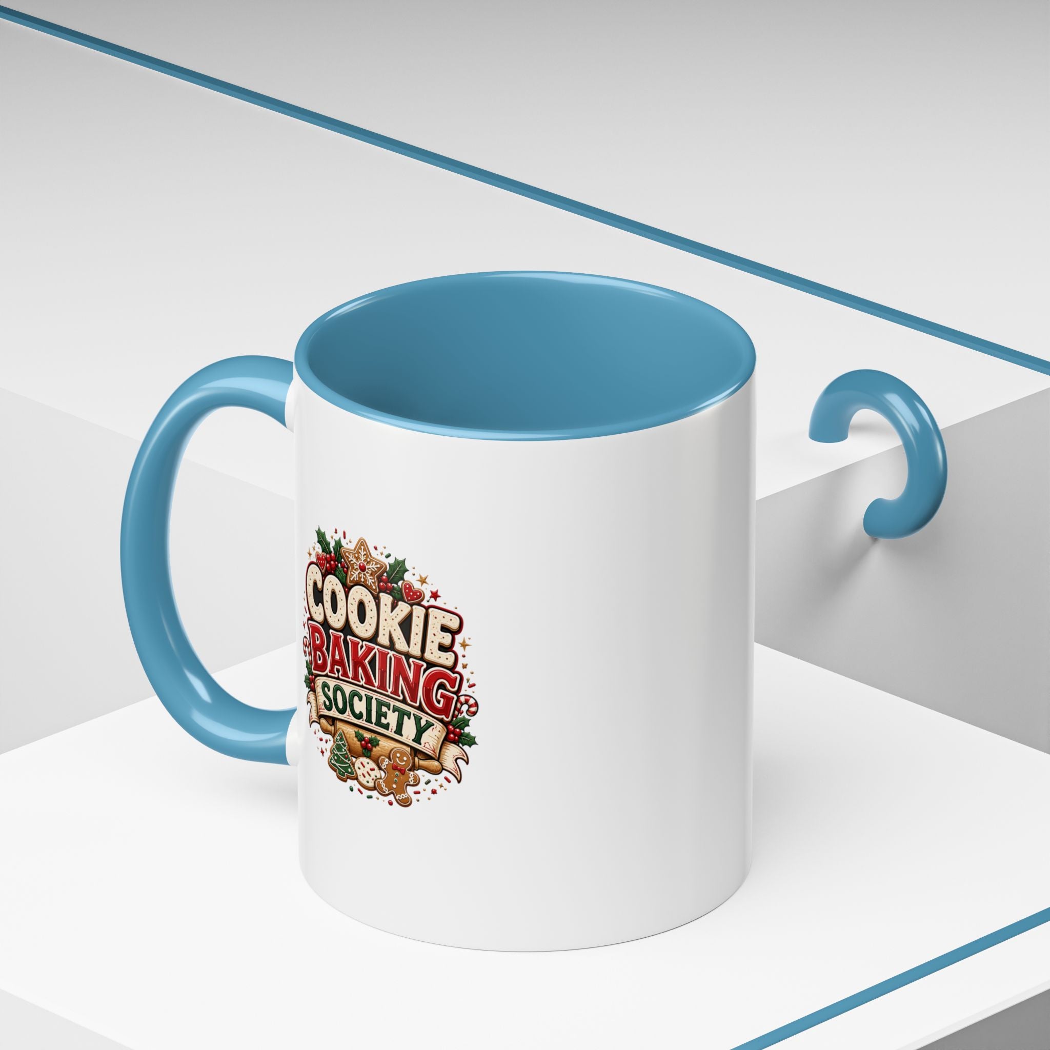 Cookie Baking Society Accent Coffee Mug — Holiday Baking Ceramic Mug