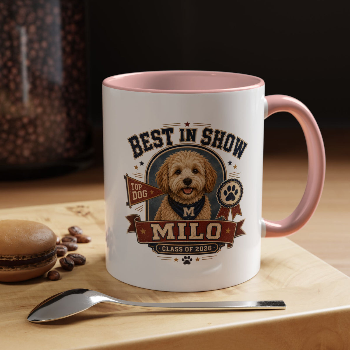 Milo Bailey Dog Dad Mom Best in Show Milo Coffee Mug — Personalized Dog Portrait Accent Mug