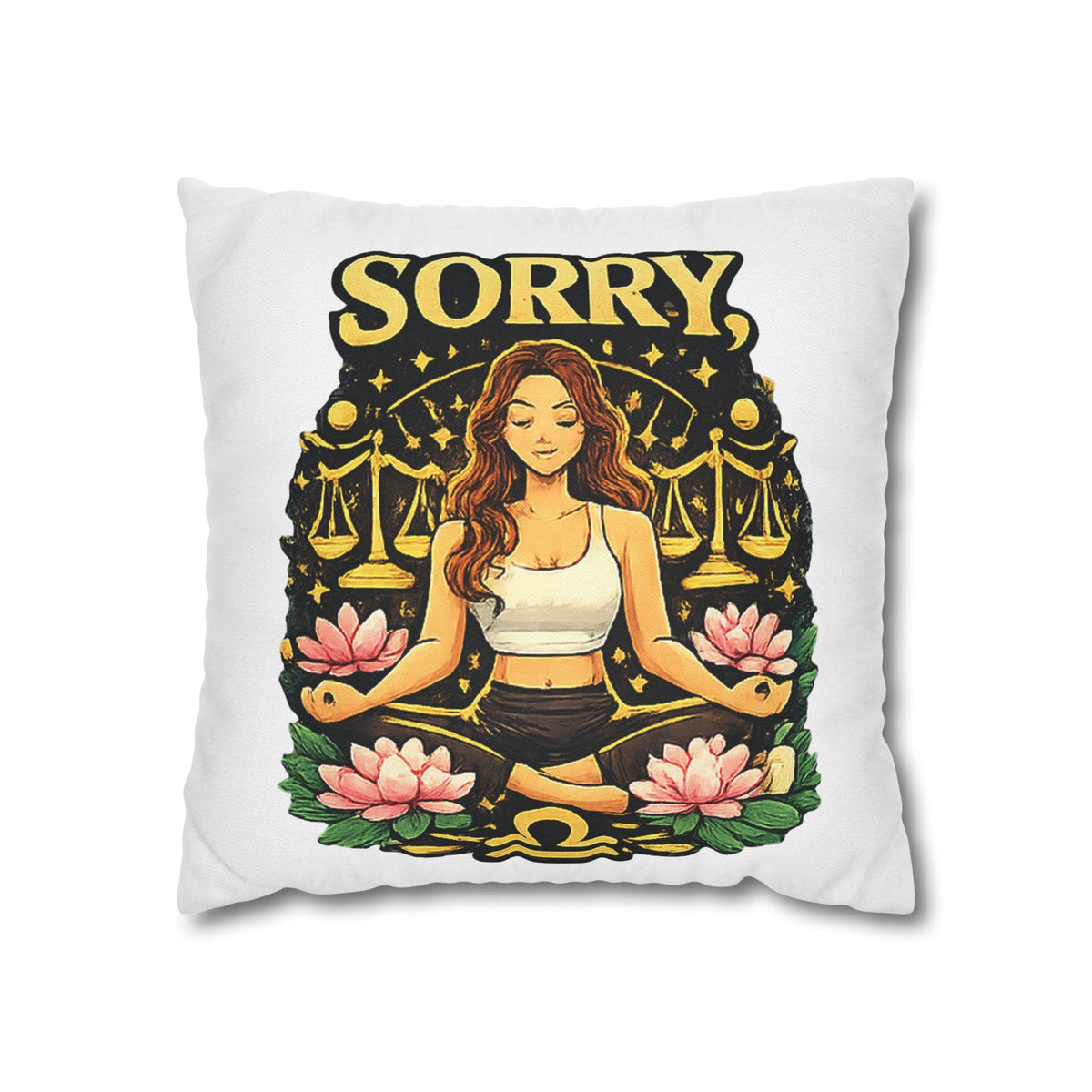 Libra Zodiac Sorry Libra Spun Polyester Square Pillowcase