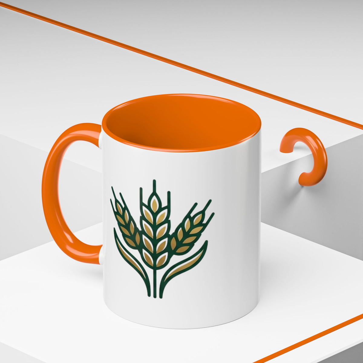 Virgo Zodiac Wheat Ear Accent Coffee Mug – Rustic Farmhouse Tea Cup
