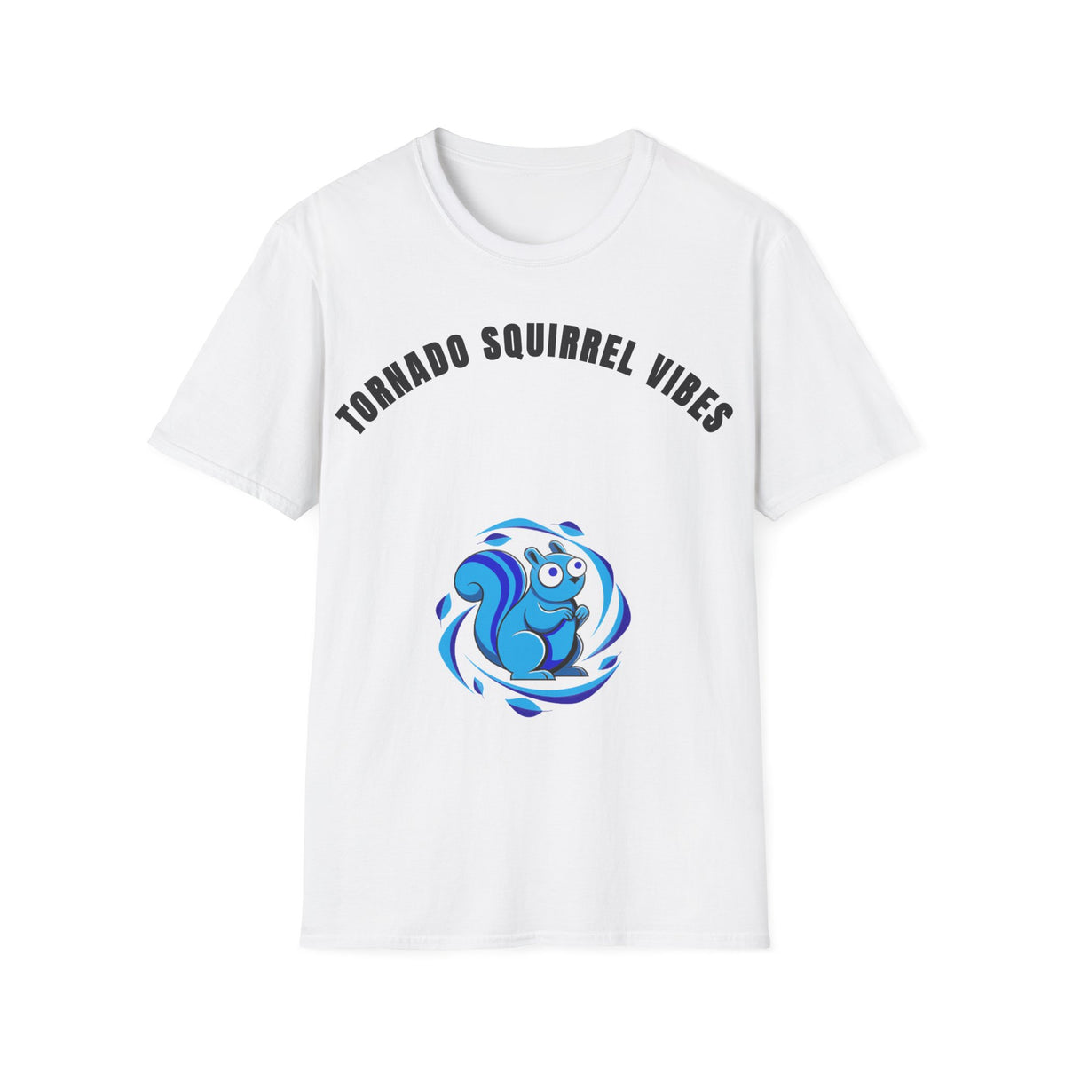 T-Shirt — "Tornado Squirrel Vibes" Graphic Tee | Cute Whimsical Squirrel Swirl Design - Trending Now - September 2026