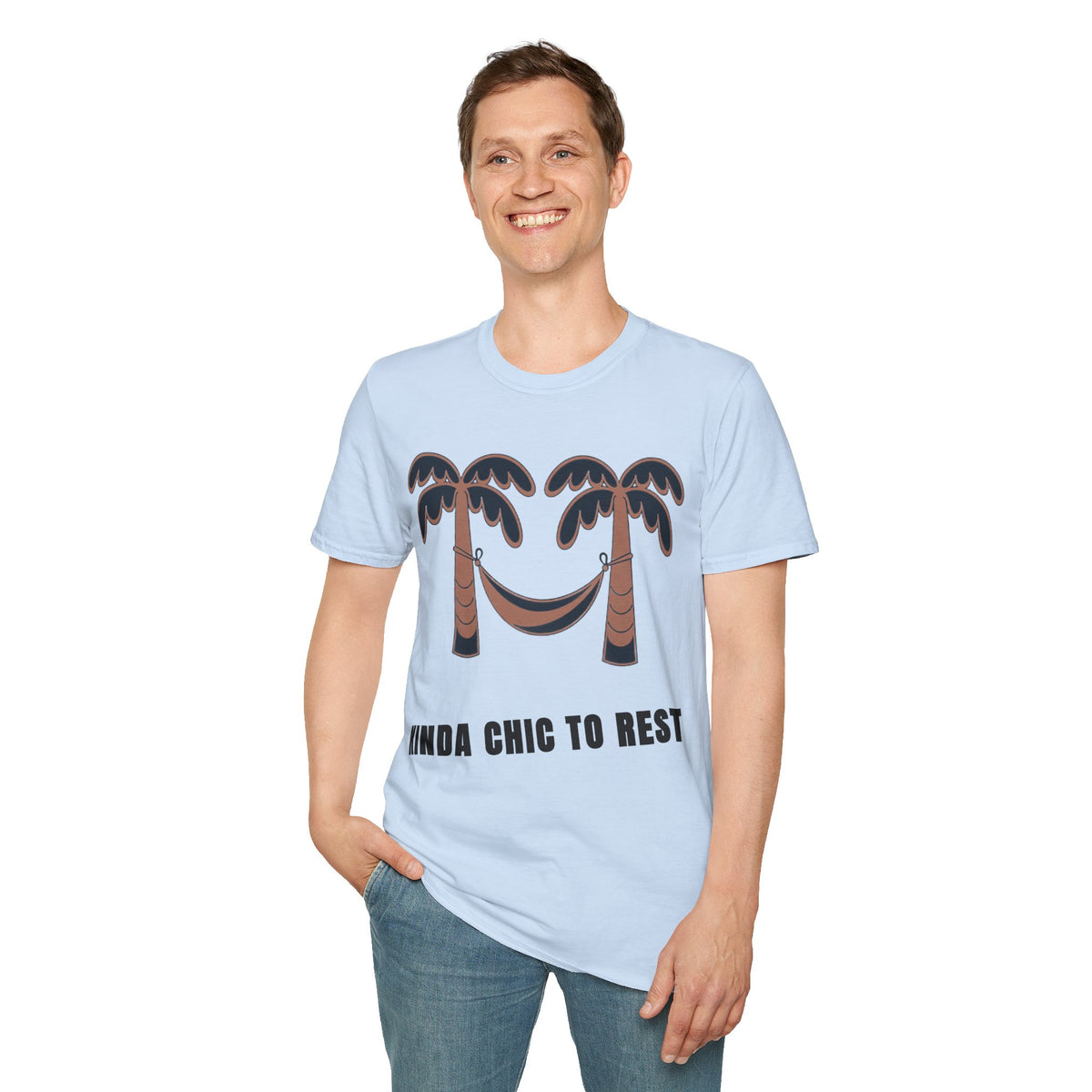 Palm Trees & Hammock T-Shirt — "Kinda Chic to Rest" Tropical Relaxed Tee - Trending Now - September 2026