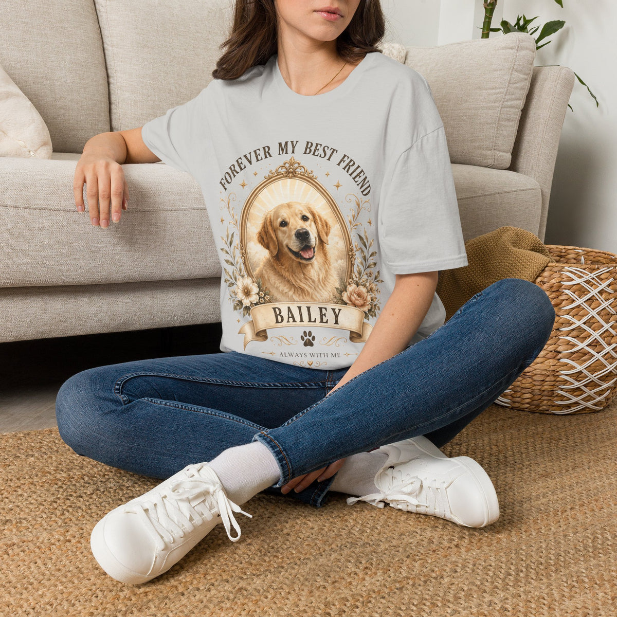 Dog Memorial T-Shirt — "Forever My Best Friend" Personalized Pet Tribute