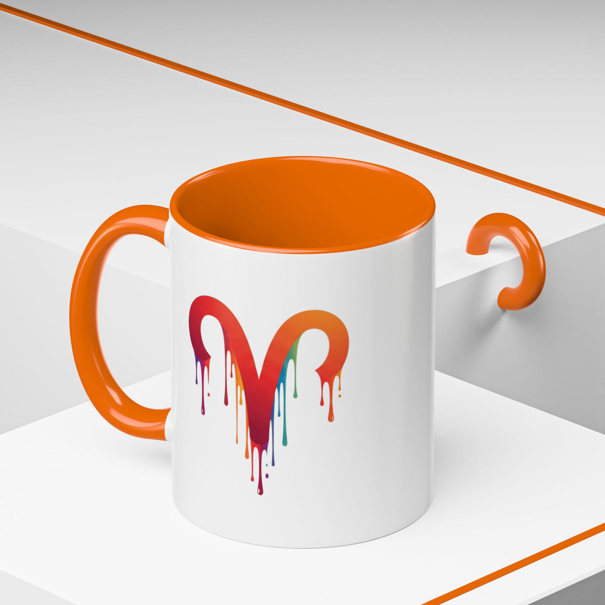 Aries Zodiac Rainbow Drip Aries Coffee Mug — Zodiac Astrology Accent Mug