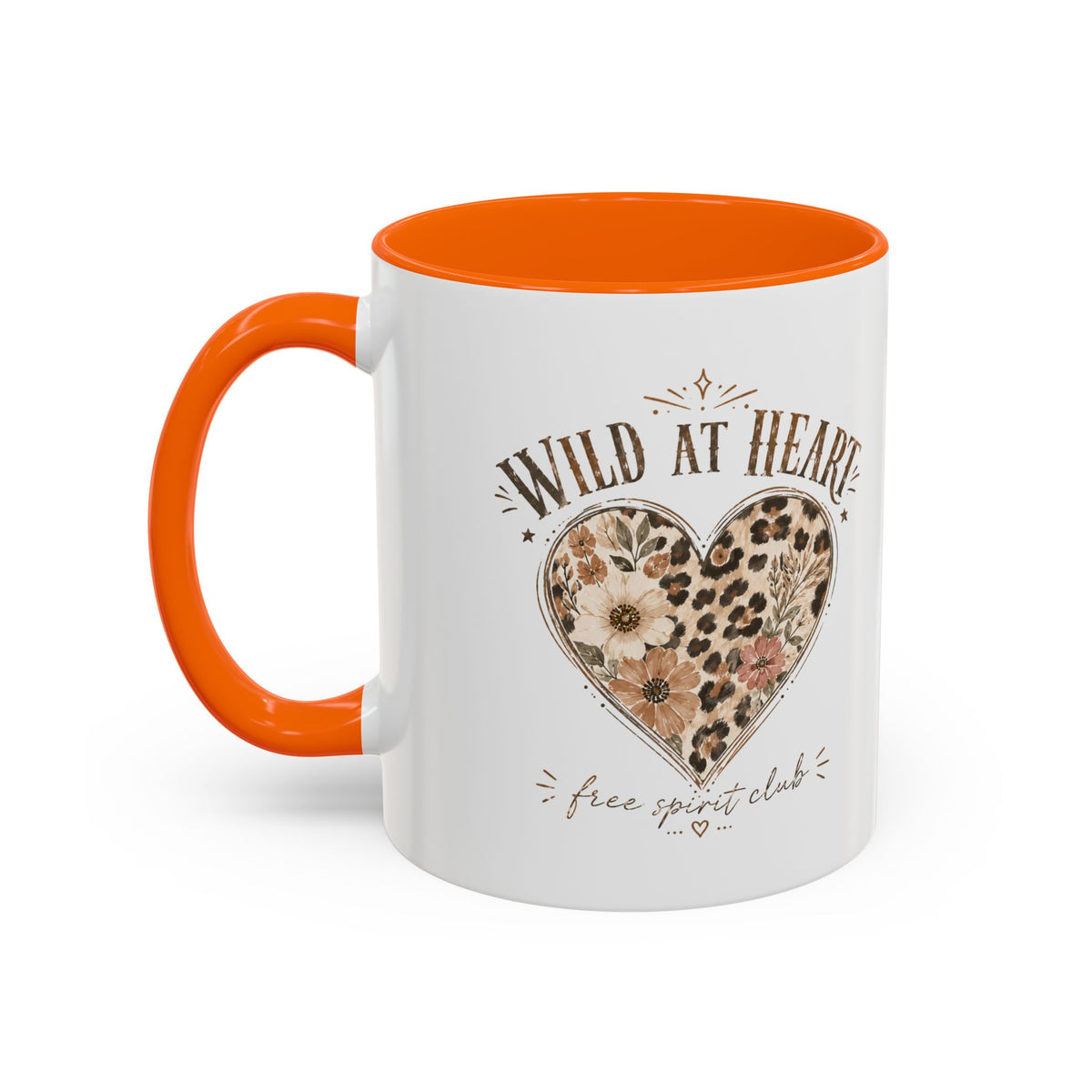 Milo Bailey Dog Dad Mom Wild at Heart Leopard Heart Accent Coffee Mug – Floral Boho