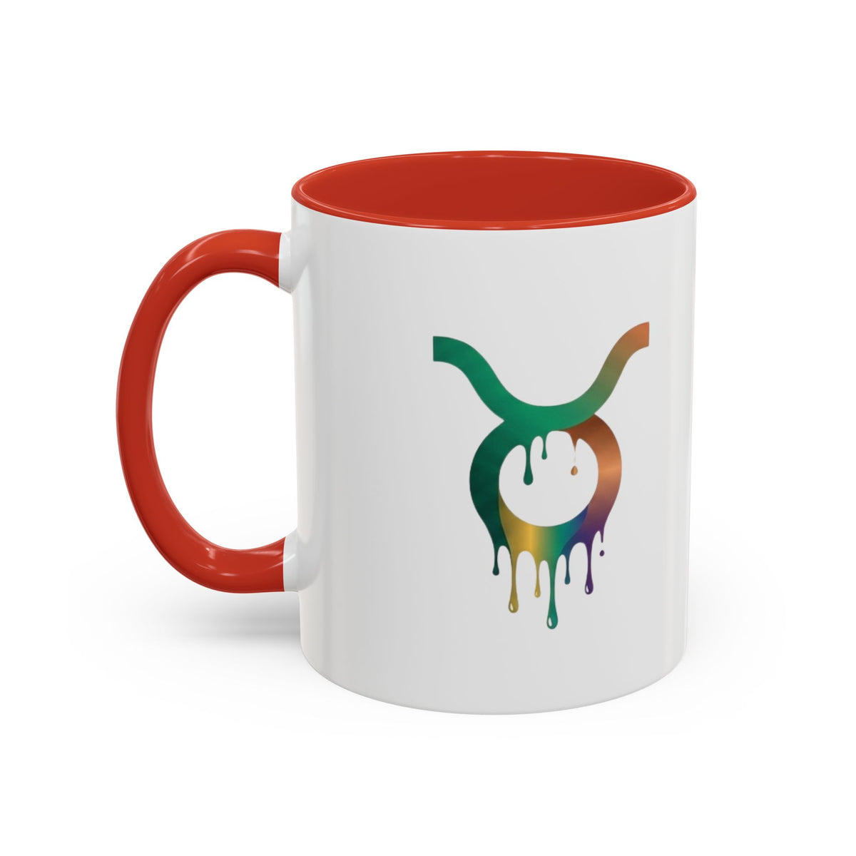 Taurus Drip Zodiac Coffee Mug — Colorful Taurus Symbol Accent Mug